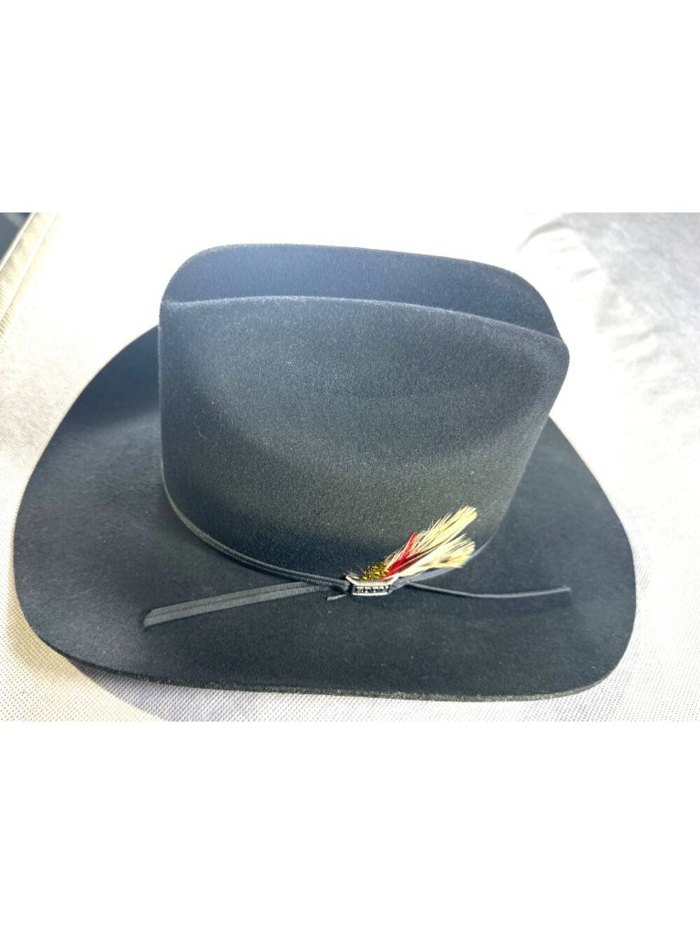 Eddy Bros. Scottsdale Black Wool Felt Cowboy Hat With Feather Accent